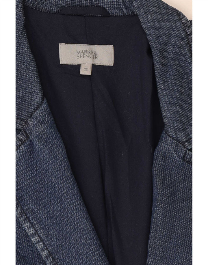 Giacca blazer a 2 bottoni Marks & Spencer da donna UK 22 3XL Lyocell blu navy