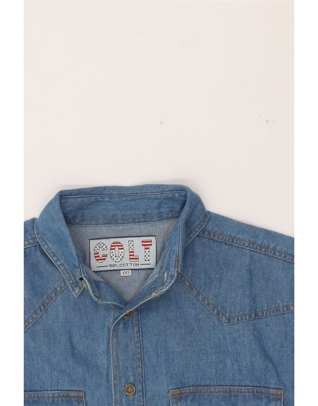 COLT JEANS Mens Denim Shirt 2XS Blue Cotton Vintage Colt Jeans and Second-Hand Colt Jeans from Messina Hembry 