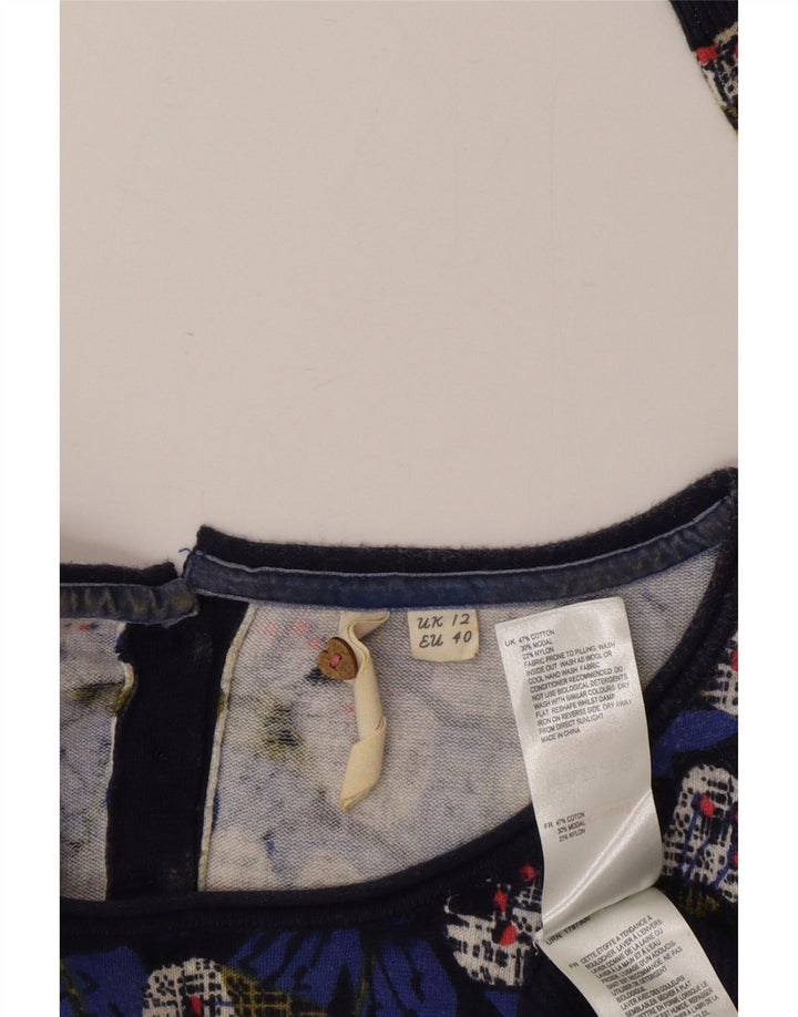 Abito a trapezio a maniche lunghe da donna White Stuff UK 12 Cotone floreale blu medio