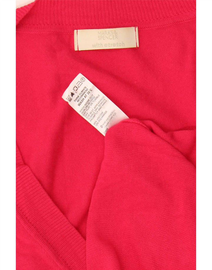 Maglione cardigan da donna Marks & Spencer UK 8 Small Rosa Viscosa