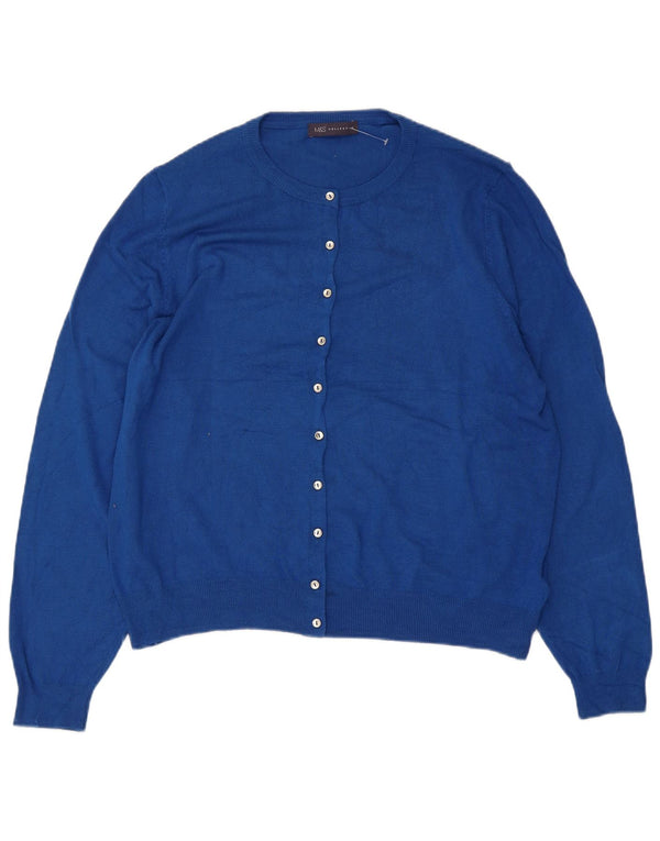 Maglione cardigan da donna Marks & Spencer UK 20 2XL viscosa blu