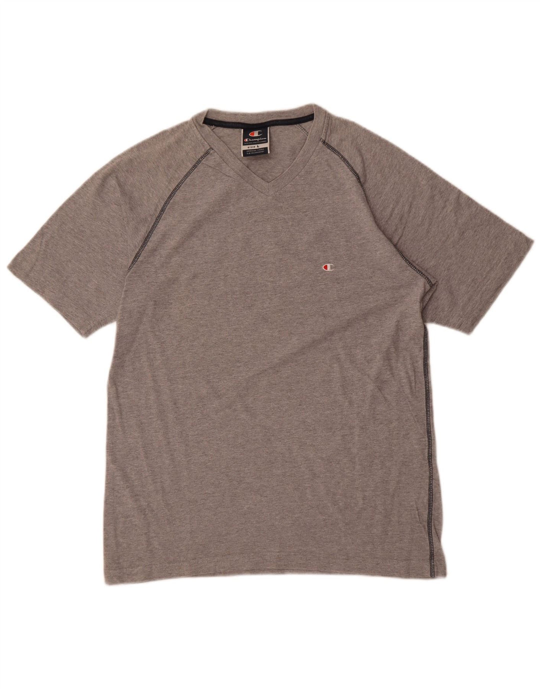 T-shirt da uomo Champion Top grande in cotone chiazzato grigio