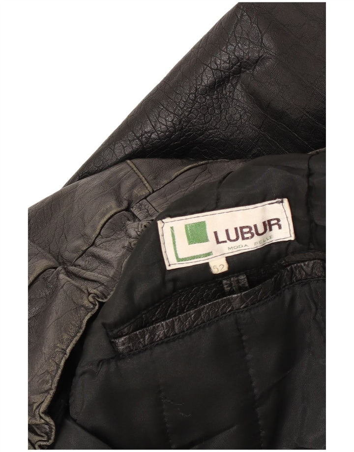 Giacca in pelle vintage da uomo IT 52 XL in pelle nera