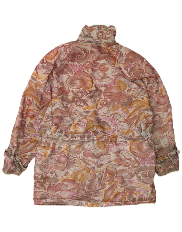 Giacca a vento vintage da donna UK 20 2XL floreale multicolore