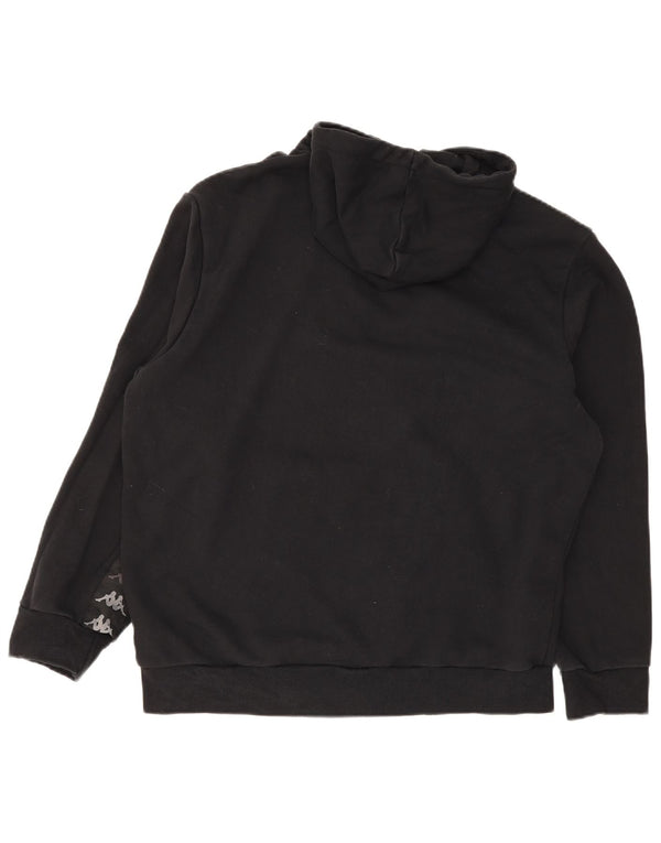 Felpa con cappuccio grafica da uomo Kappa XL in cotone nero