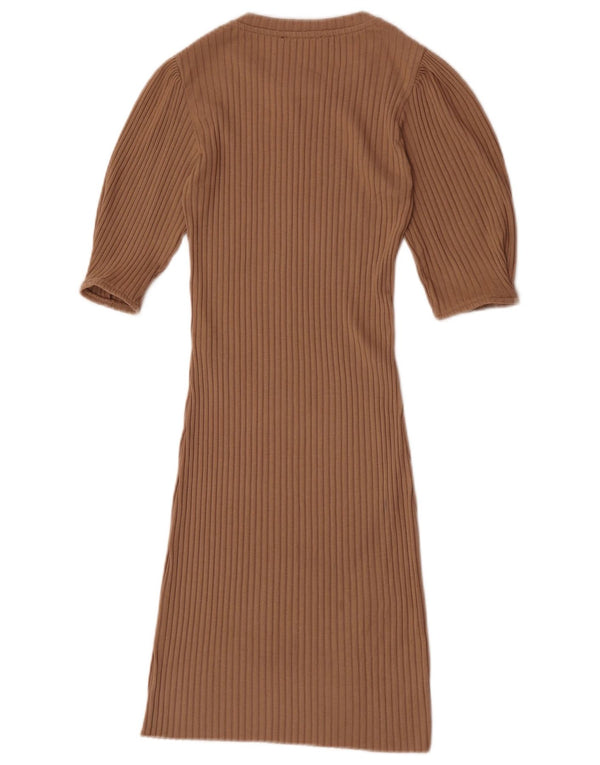 Vestito aderente da donna Zara UK 8 Small Beige Poliestere