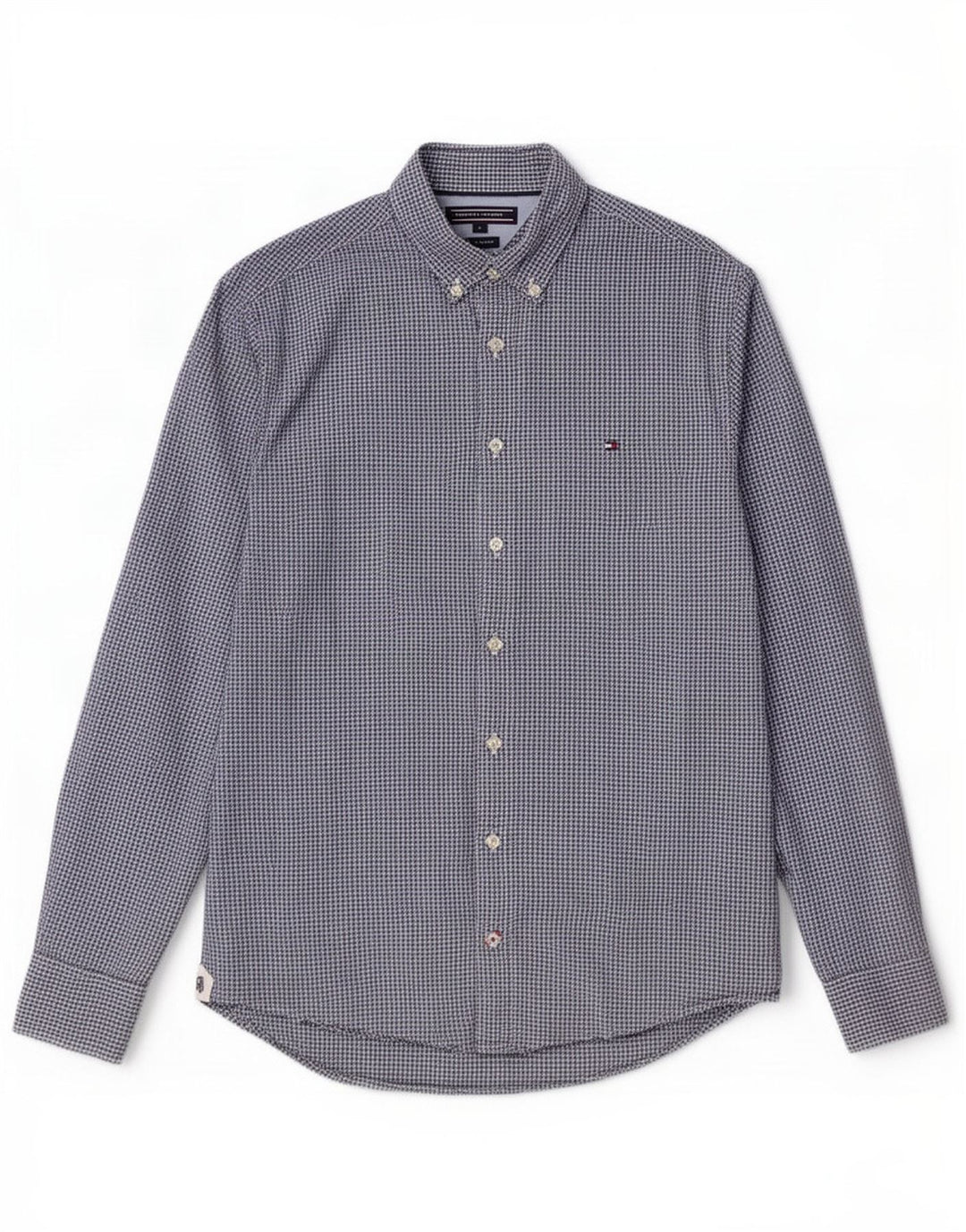 Camicia da uomo Tommy Hilfiger piccola in cotone a quadretti blu navy
