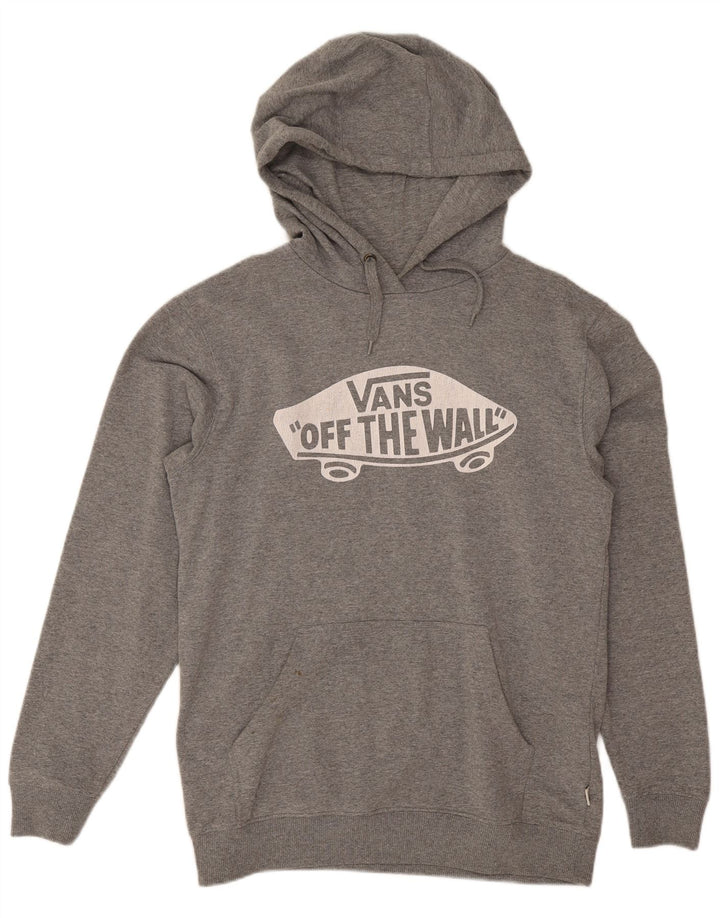 Felpa con cappuccio grafica da uomo Vans Small in cotone grigio