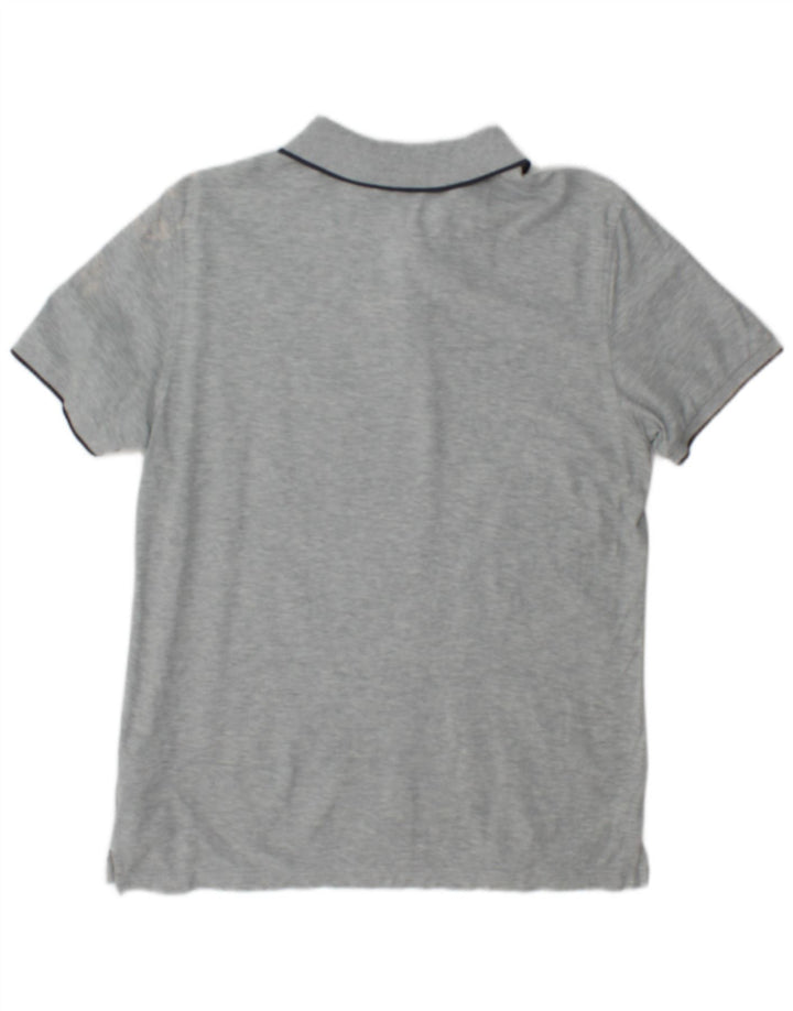 Polo da uomo Calvin Klein piccola in cotone screziato grigio