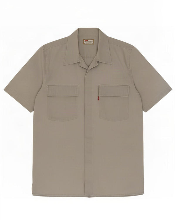 Camicia a maniche corte da uomo Levi's in cotone grigio medio