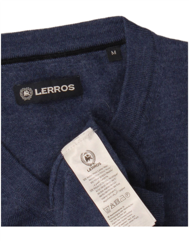 Maglione da uomo con scollo a V Lerros, lana media blu navy