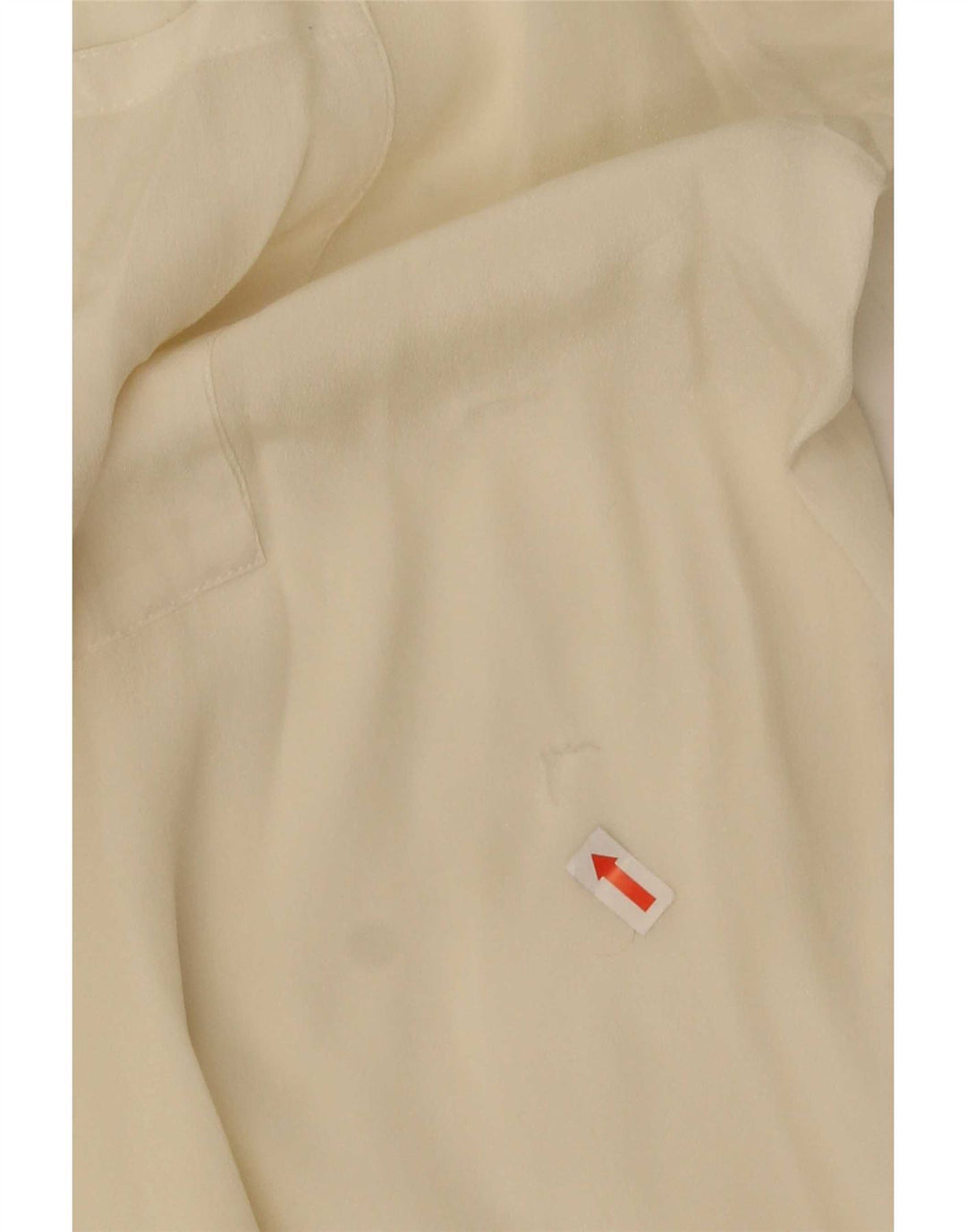Camicetta camicia oversize da donna vintage UK 20 2XL seta bianco sporco