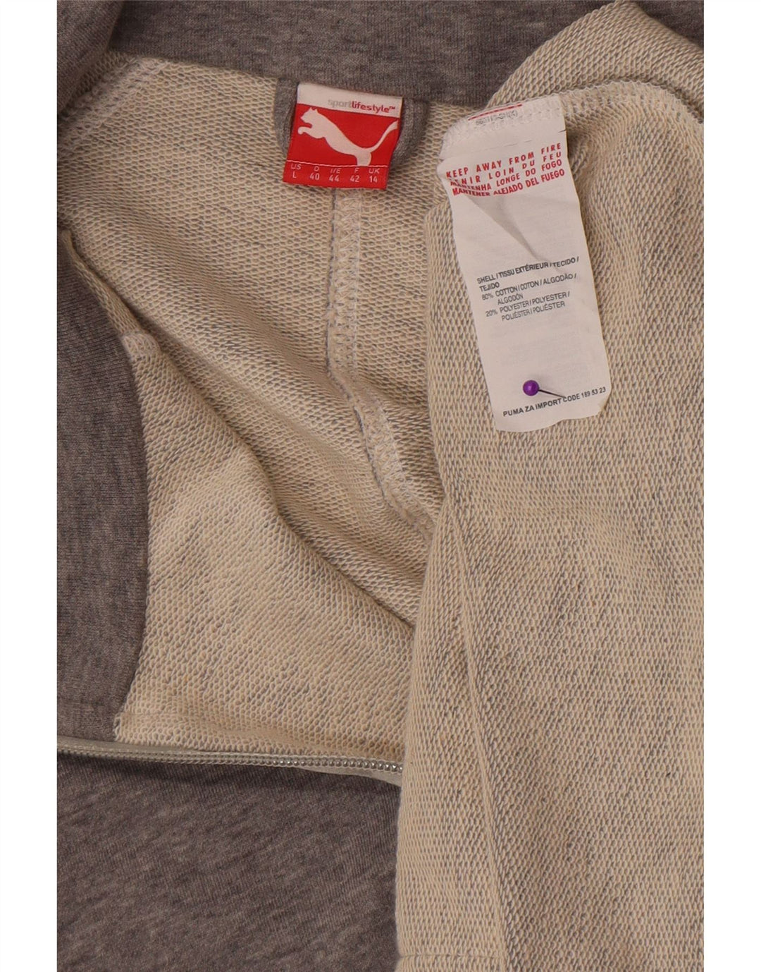 Giacca sportiva oversize a maniche corte da donna Puma UK 14 Large Grigio