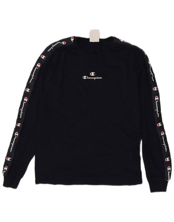 Top grafico per ragazze Champion manica lunga 13-14 anni XL cotone blu navy