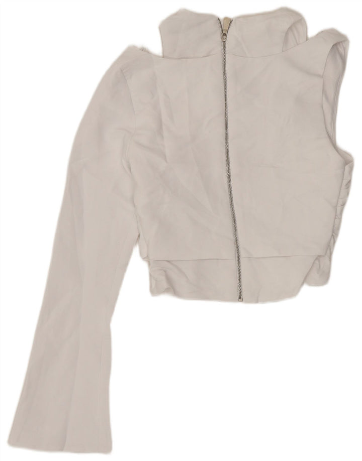 Top corto monospalla da donna Zara UK 4 XS poliestere bianco