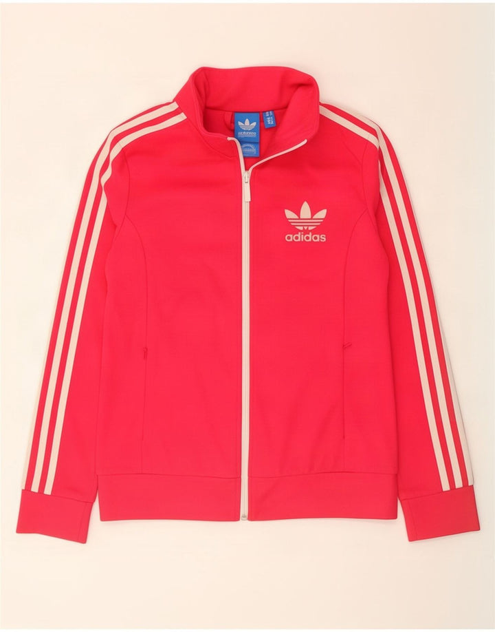 Giacca da tuta da donna Adidas UK 12 cotone rosa medio