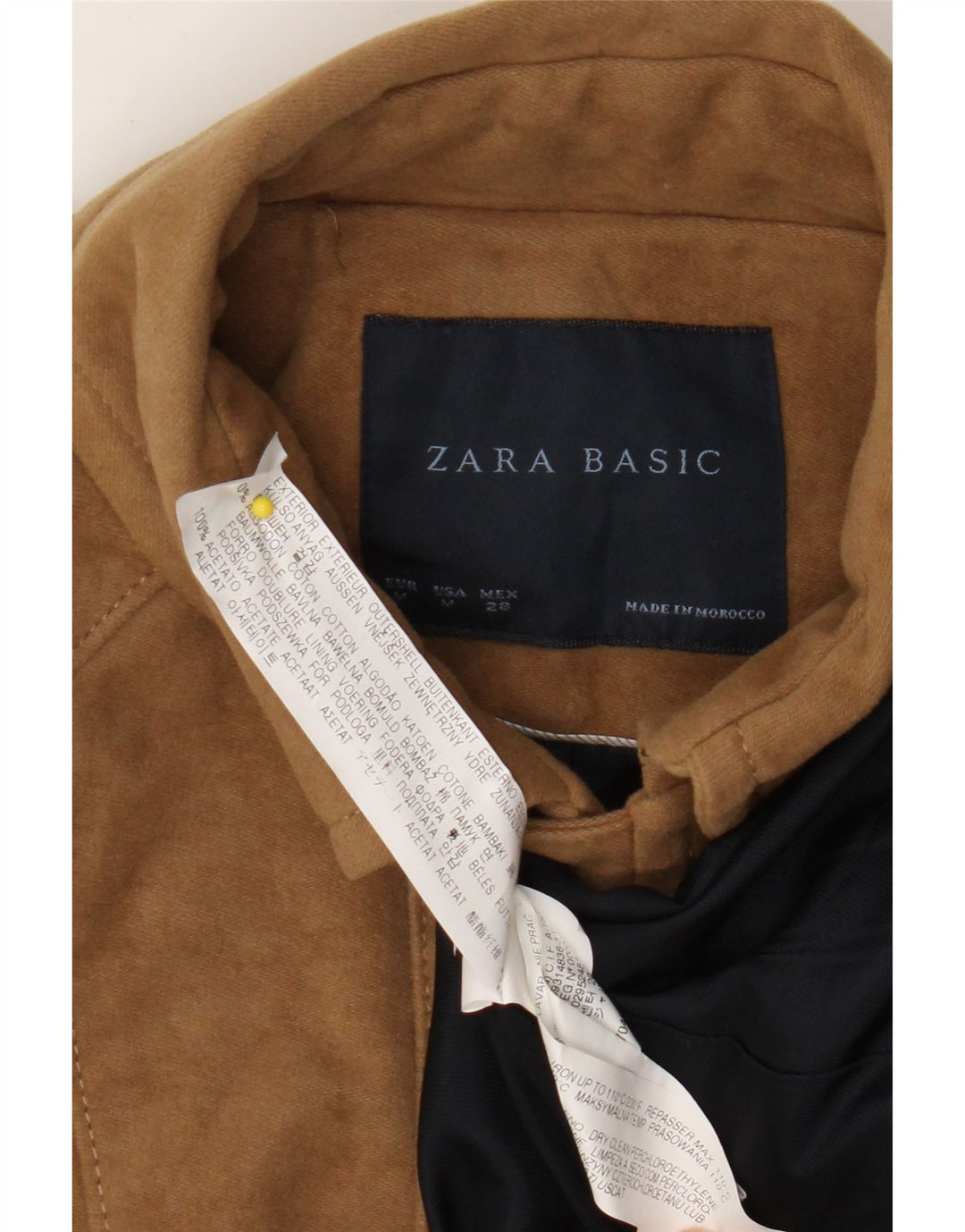 Cappotto doppiopetto da donna Zara UK 12 Cotone beige medio
