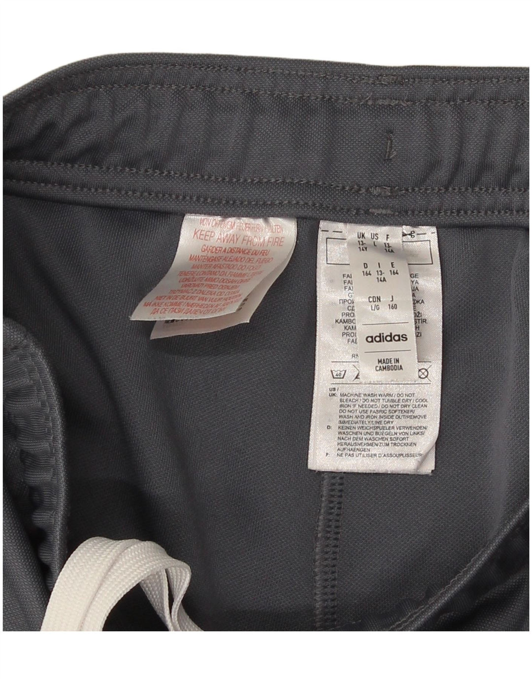 Pantaloni della tuta Adidas Aeroready da ragazzo 13-14 anni in poliestere grigio