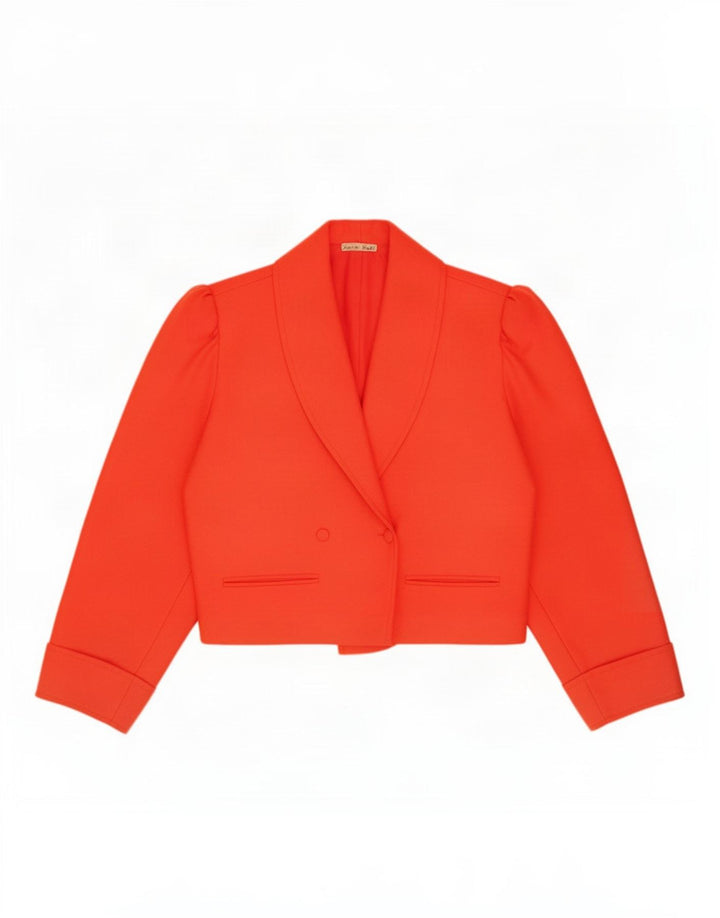 Giacca Bolero vintage da donna UK 14 lana rossa media