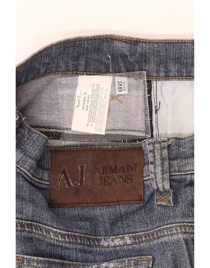Jeans dritti da donna Armani W28 L26 cotone blu