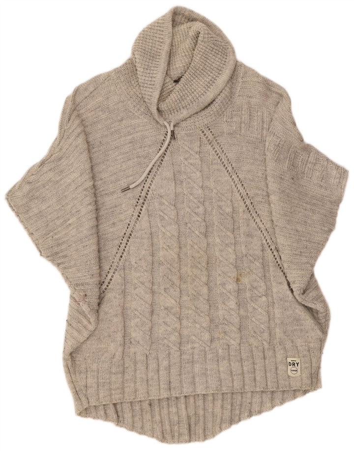 Maglione maglione da donna con collo alto e maniche a 3/4 Superdry UK 16 grande grigio