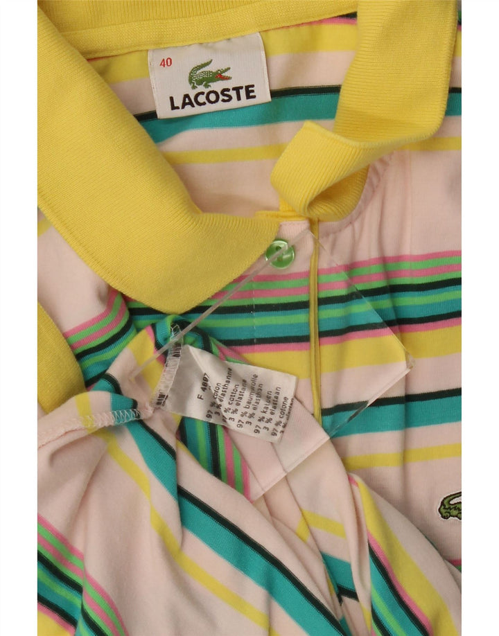 Polo da donna LACOSTE taglia 40 cotone a righe multicolore medio