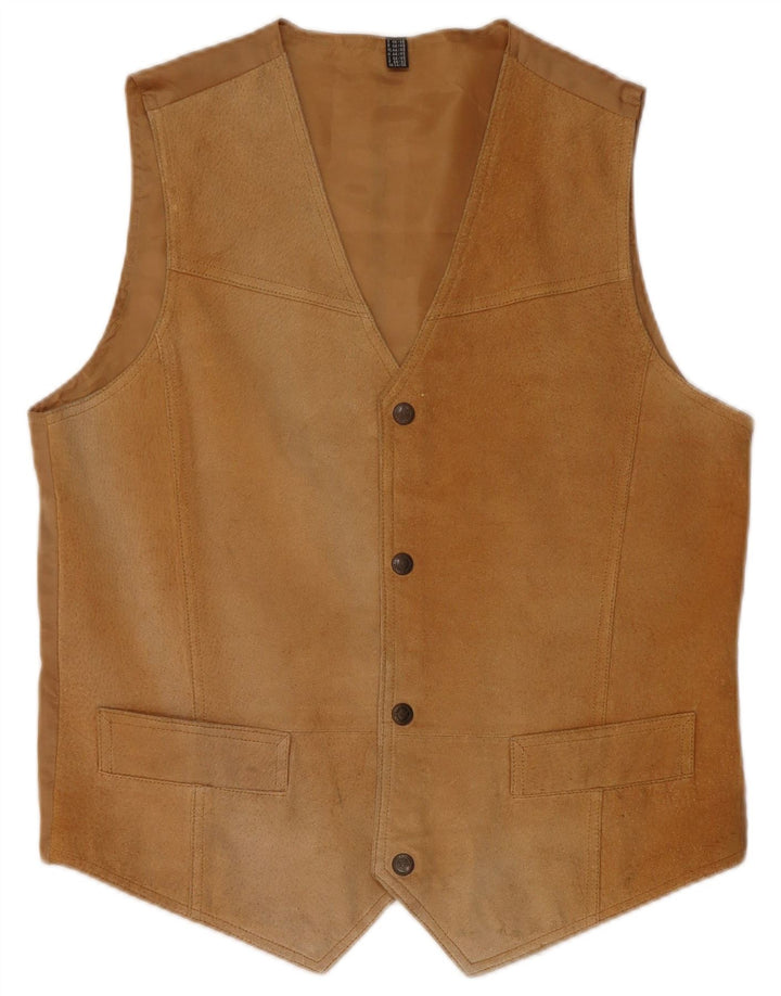 Gilet Uomo Camoscio VINTAGE IT 44 XS Pelle Marrone