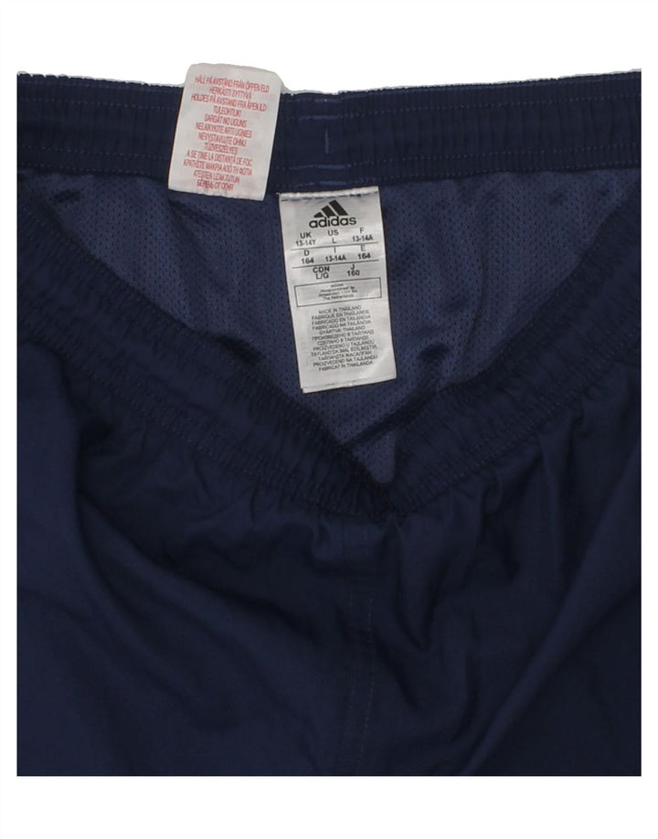 ADIDAS Boys Sport Shorts 13-14 Years Navy Blue Polyester | Vintage Adidas | Thrift | Second-Hand Adidas | Used Clothing | Messina Hembry 