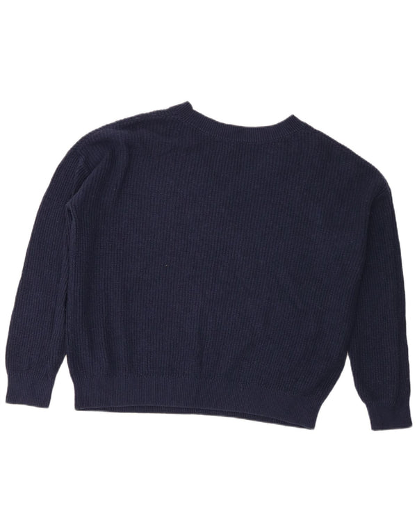 Maglione maglione con scollo a V da donna Marks & Spencer UK 14 medio blu navy