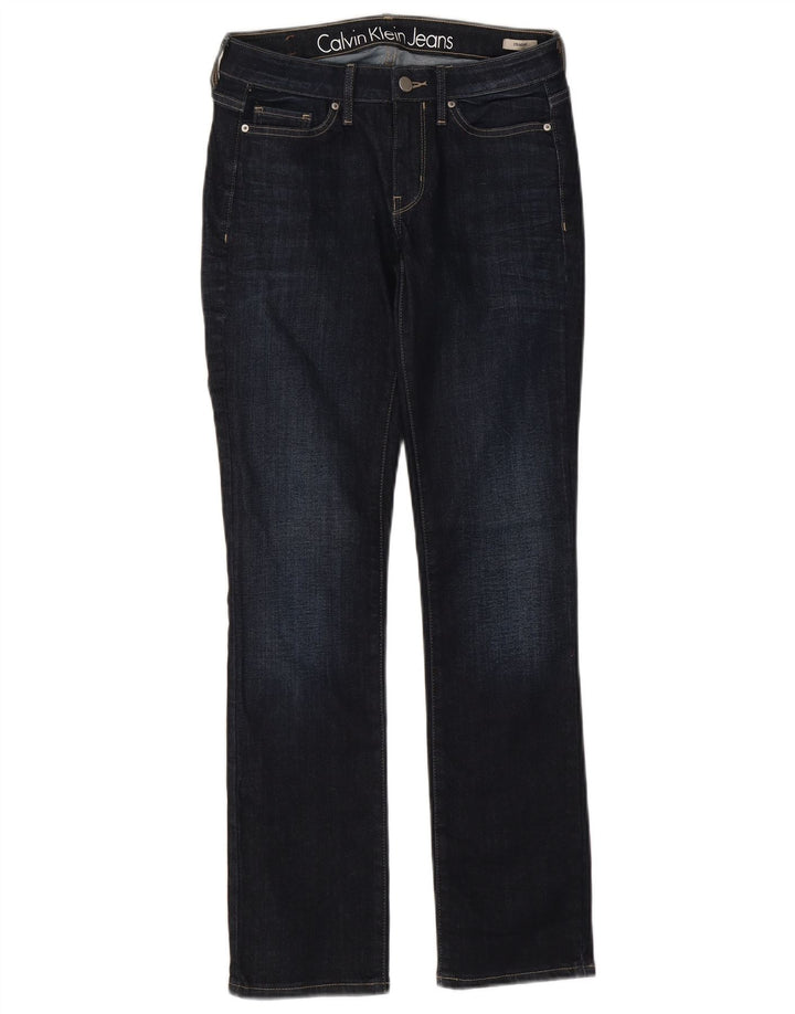 Jeans dritti da donna Calvin Klein W25 L30 cotone blu navy