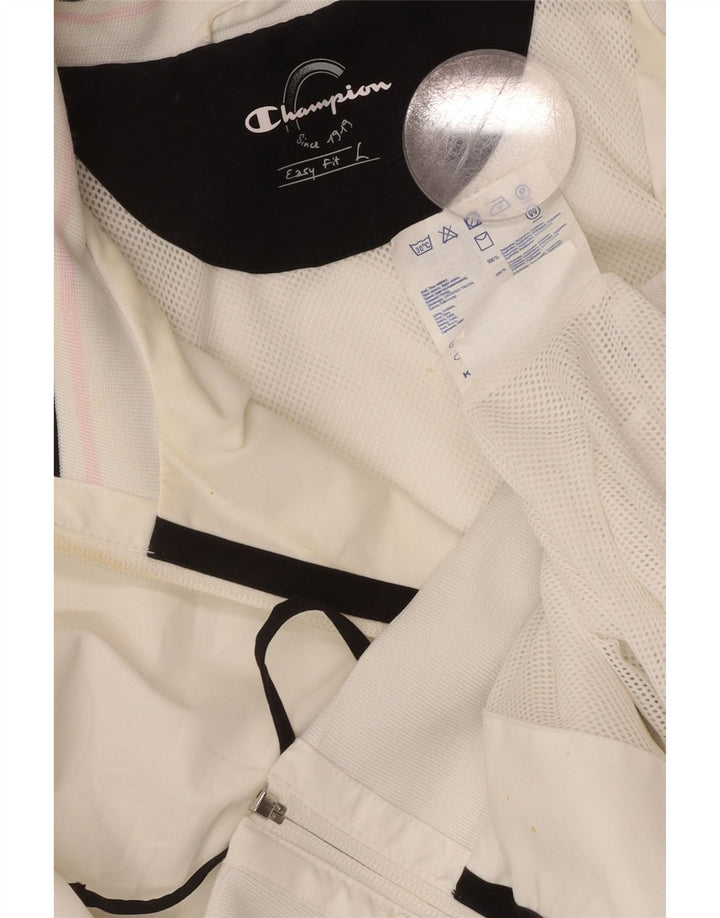 CHAMPION Giacca da tuta da donna Easy Fit UK 16 Large Poliestere bianco