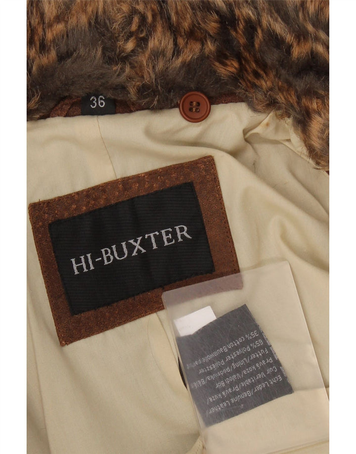 Giacca corta in pelle scamosciata da donna HI-Buxter EU 36 piccola in pelle marrone
