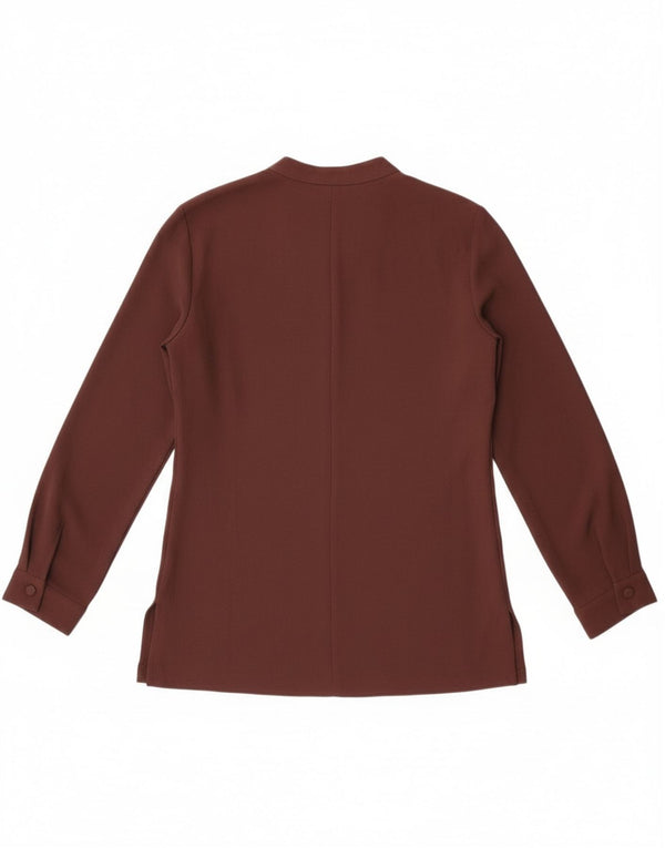 Camicetta a maniche lunghe da donna Zara UK 10 piccola poliestere marrone