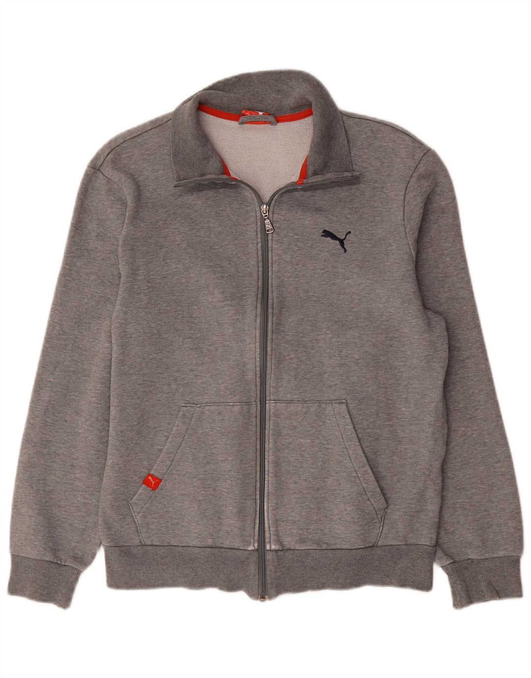 Giacca da tuta da uomo Puma in cotone grigio medio