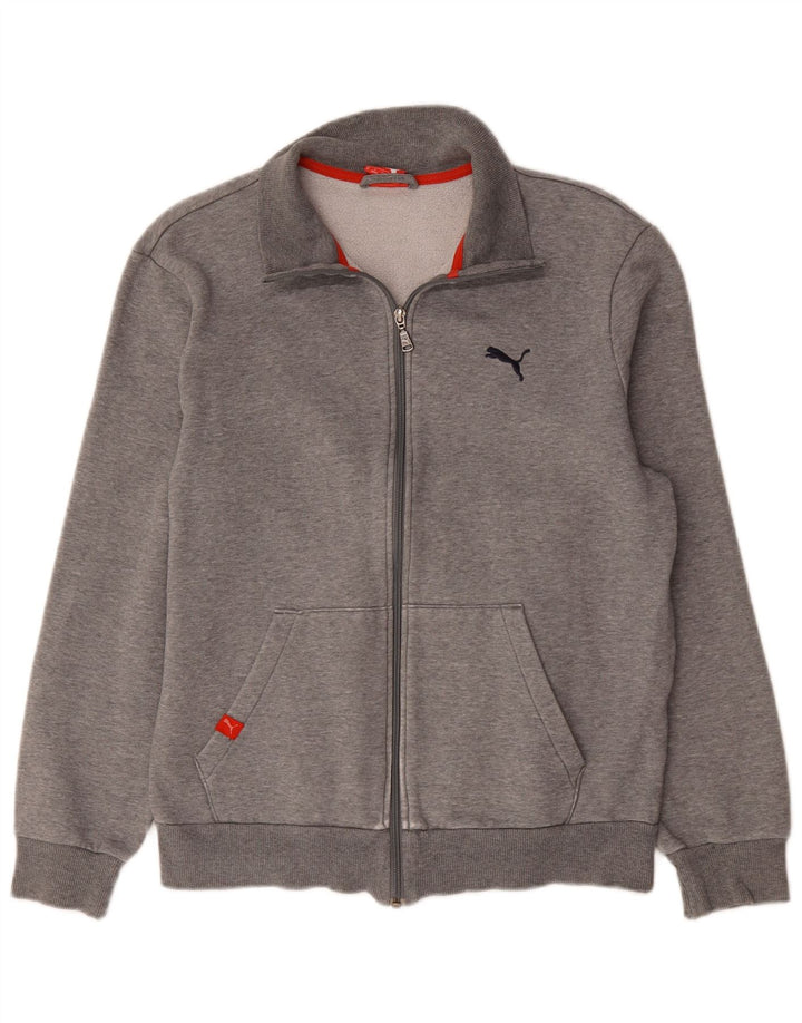 Giacca da tuta da uomo Puma in cotone grigio medio