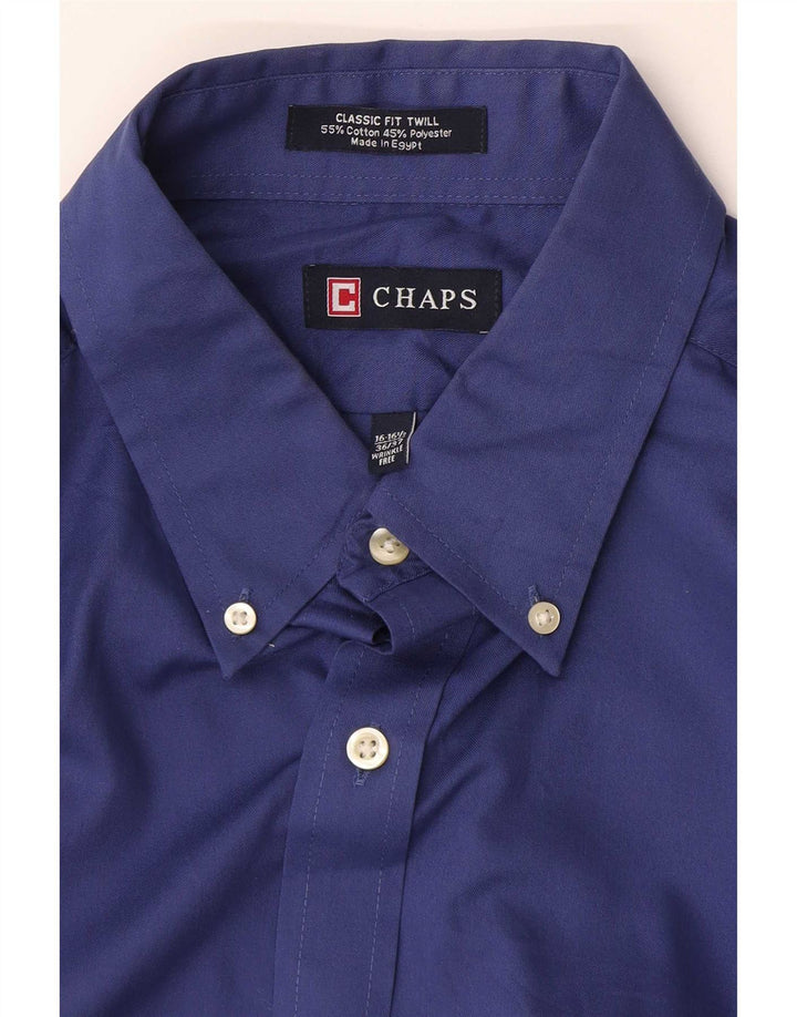 Camicia da uomo Chaps taglia 16 1/2 grande in cotone blu