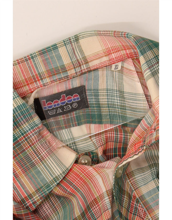 VINTAGE Mens Flannel Shirt Size 39 Medium Multicoloured Check Vintage Vintage and Second-Hand Vintage from Messina Hembry 