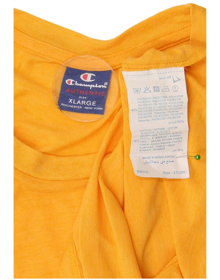 T-shirt grafica da uomo Champion Top XL poliestere giallo