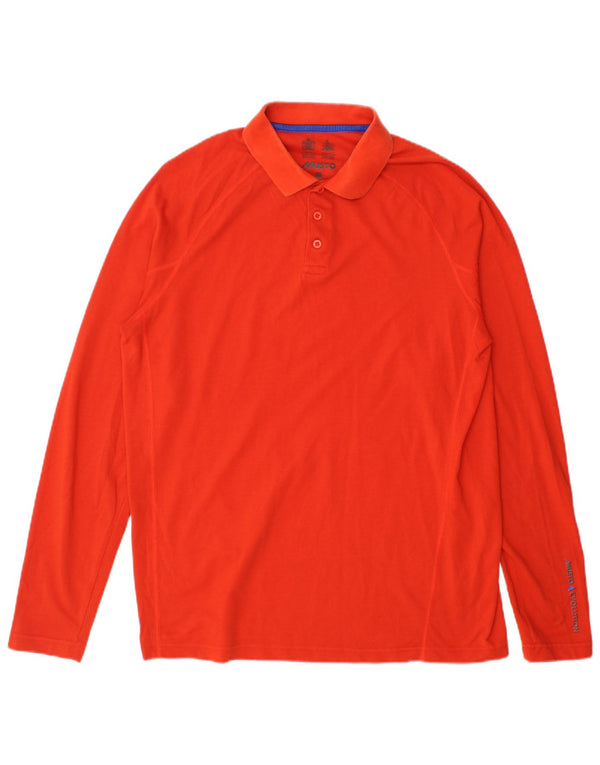 Polo da uomo a maniche lunghe Musto in cotone arancione medio