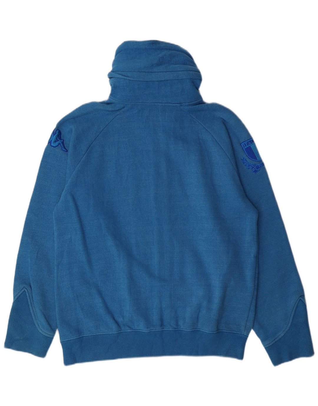Maglione con cappuccio e zip da uomo Kappa in cotone a righe grandi blu