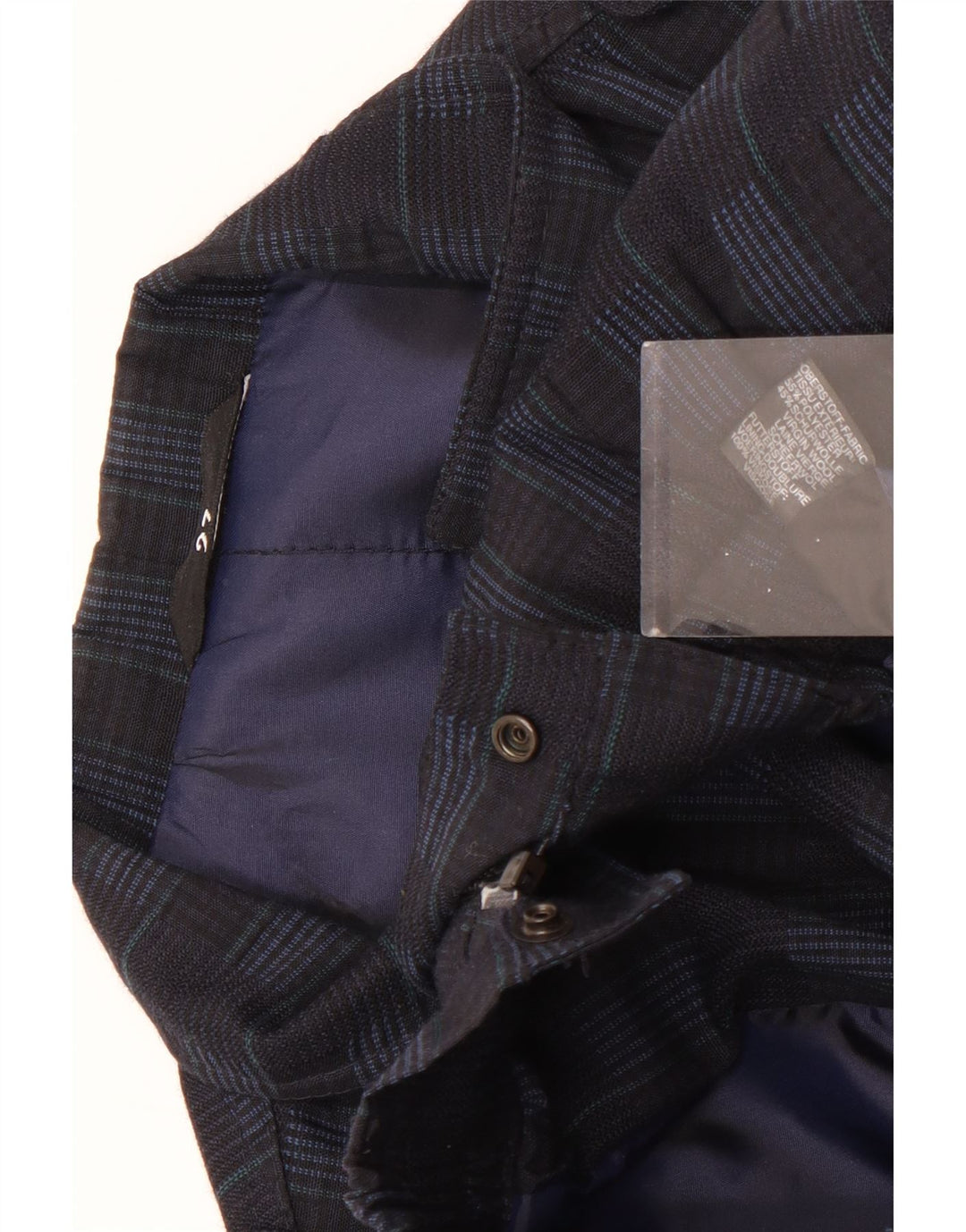 Giacca bomber militare da uomo Trevira UK 44 2XL Poliestere a quadri blu navy