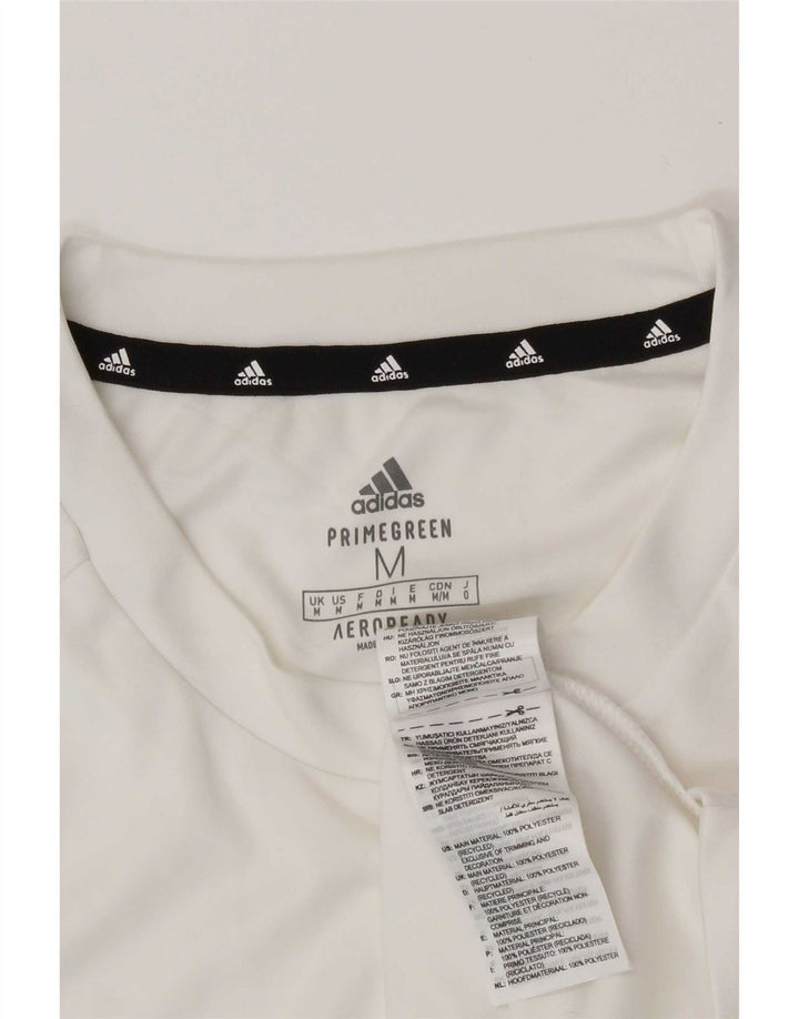 T-shirt Adidas Aeroready da uomo Top in poliestere bianco medio