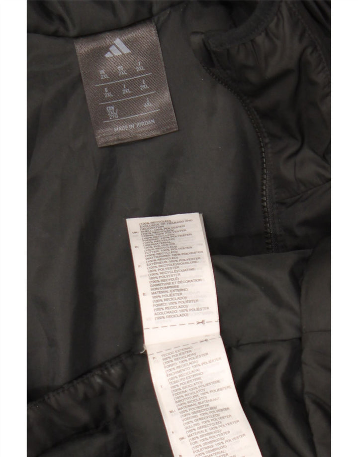 Giacca a vento con cappuccio da uomo Adidas UK 44 2XL poliestere nero