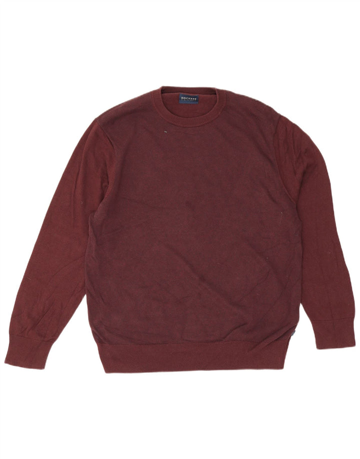 Maglione maglione girocollo da uomo Dockers grande cotone bordeaux