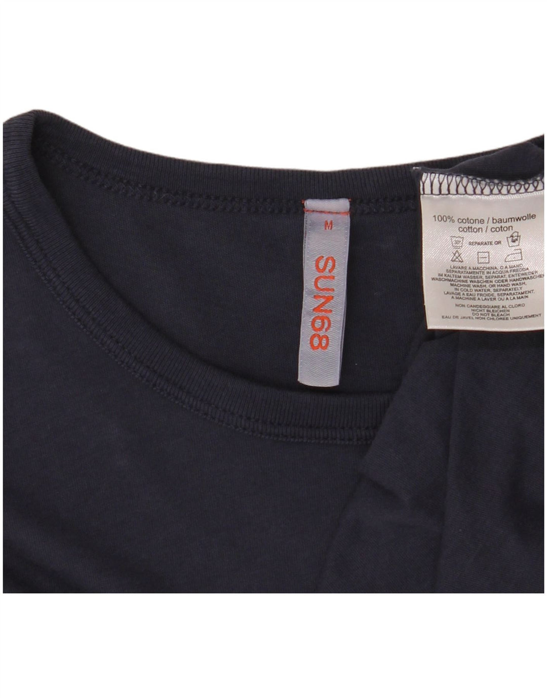 T-shirt da uomo SUN68 Top in cotone blu navy medio