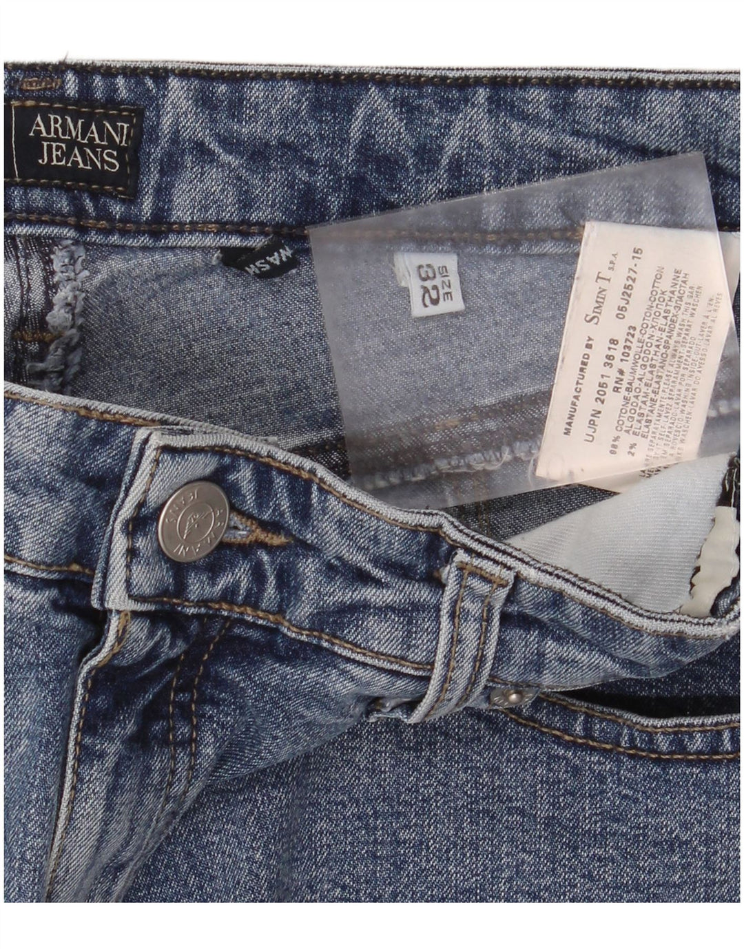 Jeans Armani Jeans Uomo Bootcut W32 L30 Cotone Blu