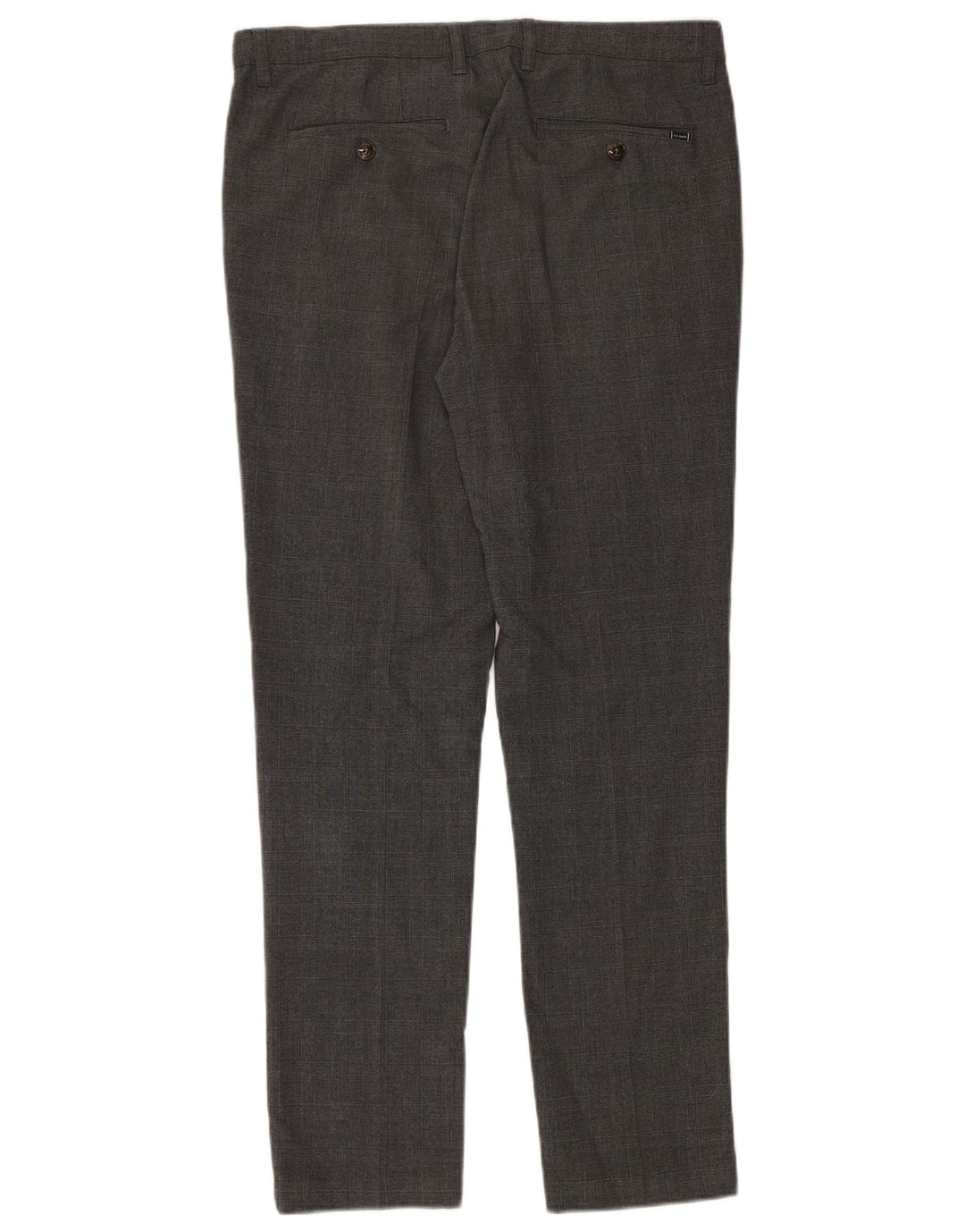 Pantaloni da abito slim da uomo TED BAKER W34 L32 Poliestere a quadri grigi