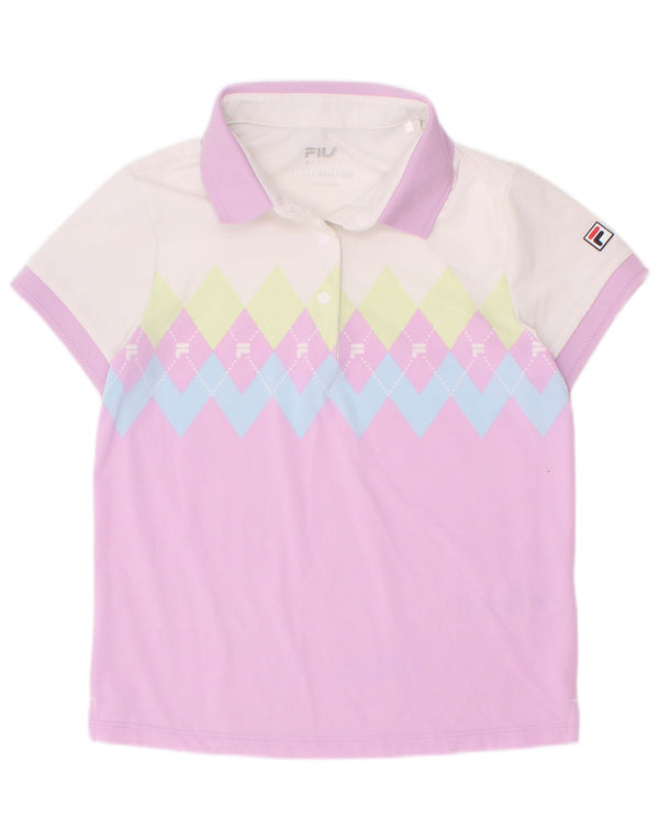 Polo grafica per ragazze Fila 6-7 anni Viola Argyle/Diamond Nylon
