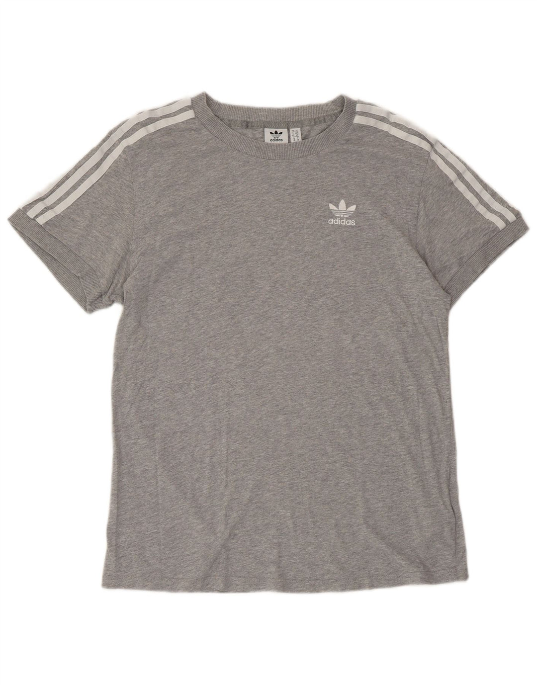 T-shirt oversize da donna ADIDAS UK 10 piccola in cotone grigio