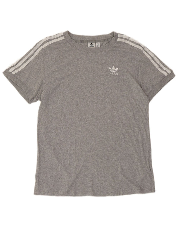 T-shirt oversize da donna ADIDAS UK 10 piccola in cotone grigio